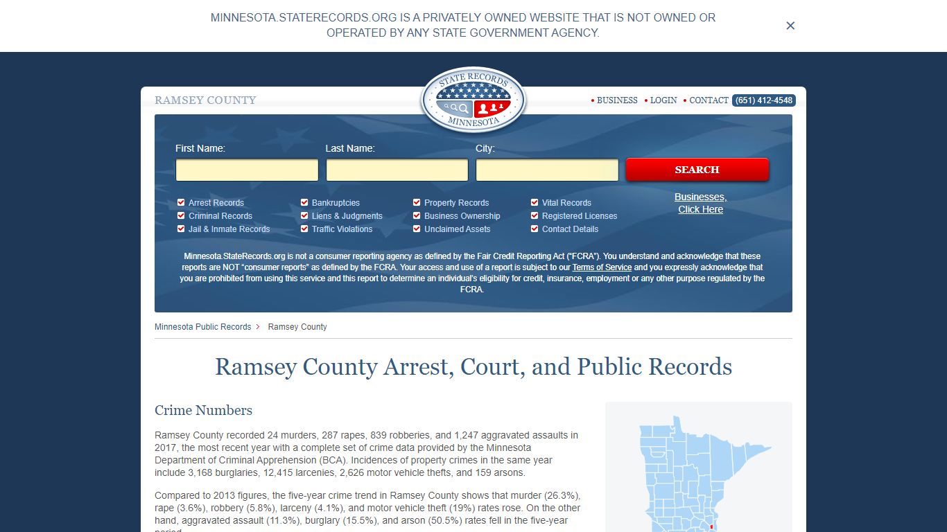 Ramsey County Arrest, Court, and Public Records