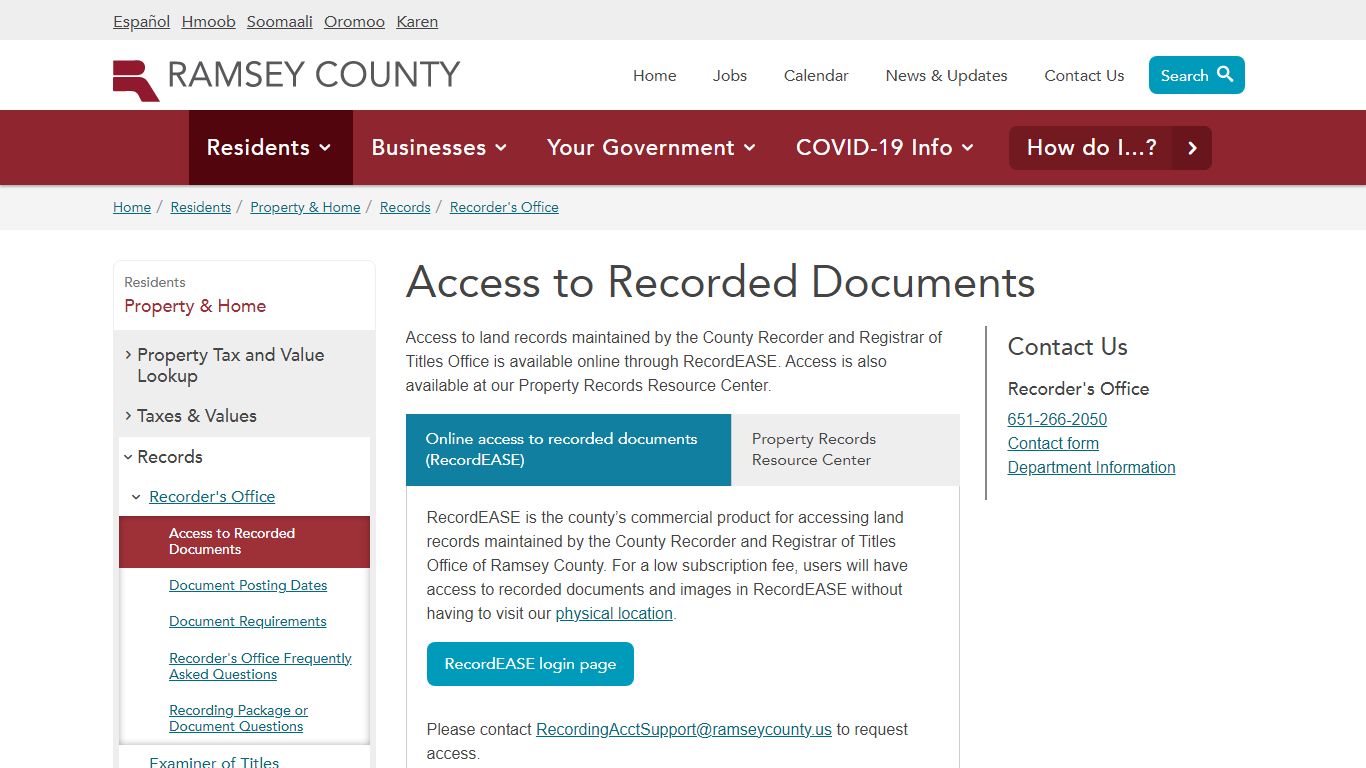 Access to Recorded Documents | Ramsey County